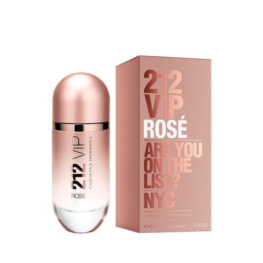 Rose gold Carolina Herrera 212 VIP Rosé perfume bottle and box, 80ml eau de parfum