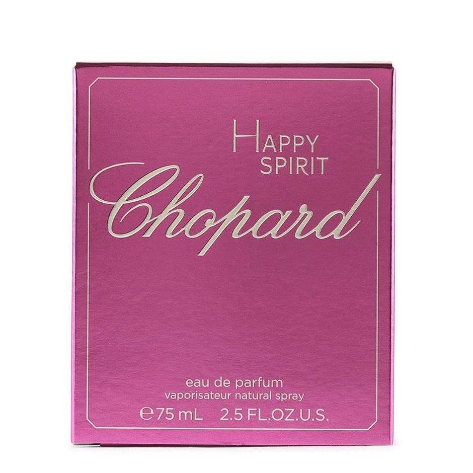 Chopard Happy Spirit Eau de Parfum 75ml pink perfume box, beauty product packaging
