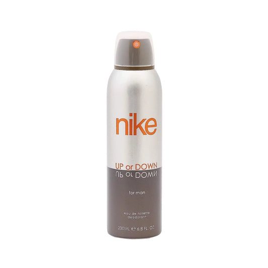 Nike Up or Down for Man deodorant spray, silver and gray 200ml bottle, eau de toilette