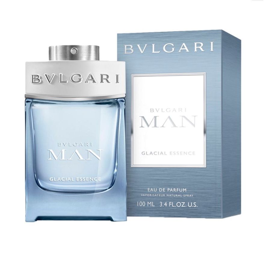 Bvlgari Man Glacial Essence Eau de Parfum 100ml bottle and packaging for men