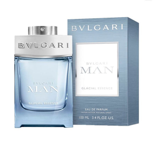 Bvlgari Man Glacial Essence Eau de Parfum 100ml bottle and packaging for men