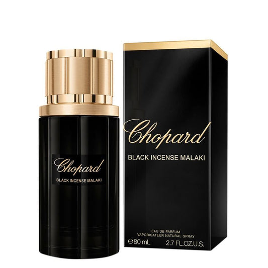 Chopard Black Incense Malaki perfume bottle and packaging, luxury eau de parfum 80ml