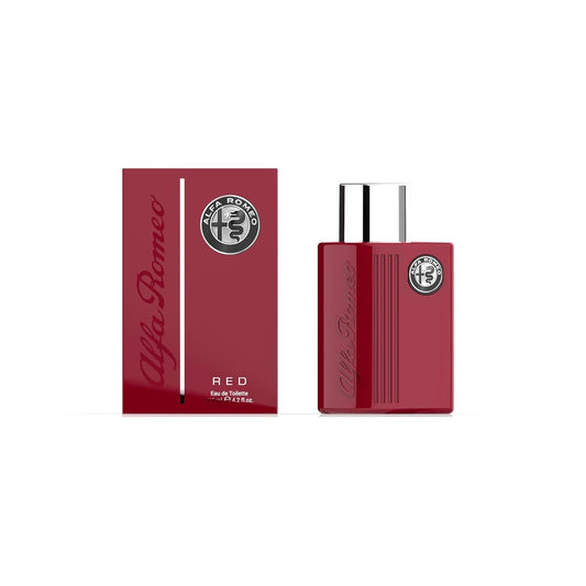 Alfa Romeo Red Eau de Toilette bottle and box, luxury designer fragrance for men