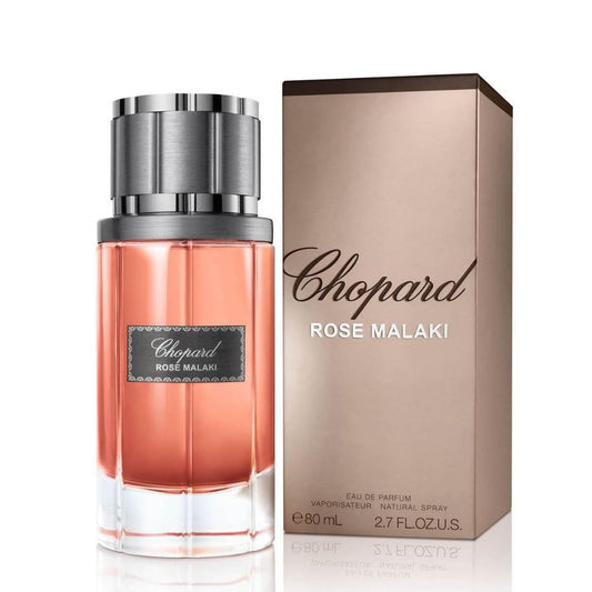Chopard Rose Malaki perfume bottle with matching packaging, 80ml eau de parfum