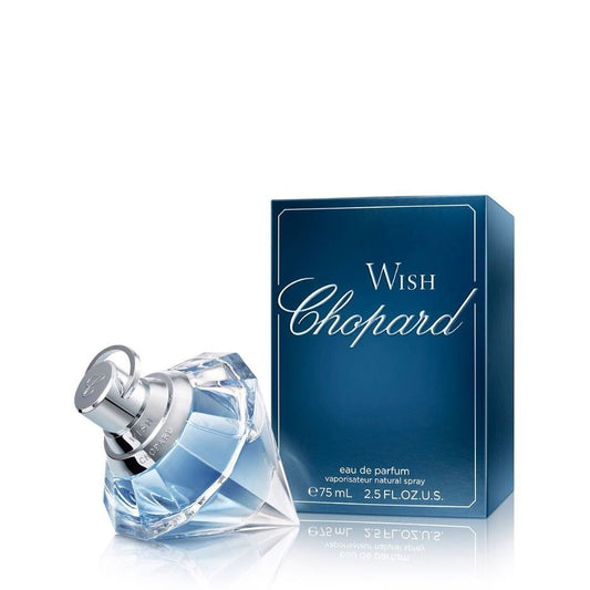 Chopard Wish Eau de Parfum spray 75ml with blue box, luxury fragrance product