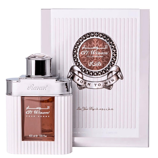 Rasasi Al Wisam Pour Homme perfume bottle and box, masculine fragrance, Eau de Parfum