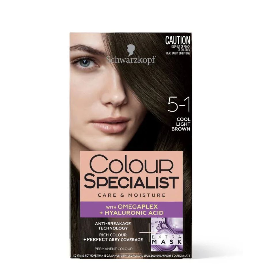 Schwarzkopf Colour Specialist hair dye 5-1 cool light brown with Omegaplex and hyaluronic acid