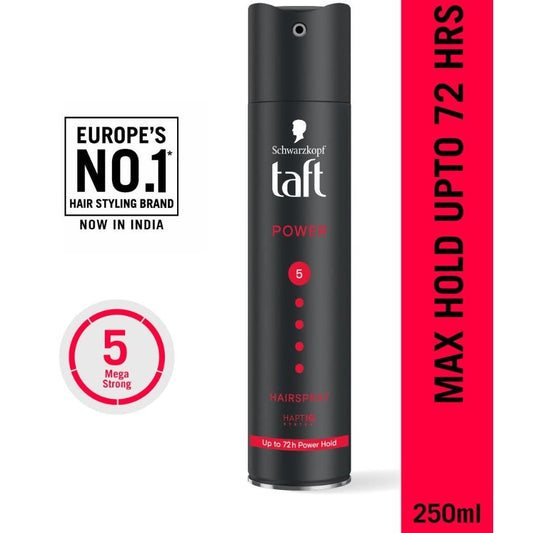 Taft Power Hairspray 250ml, mega strong hold up to 72 hours, Europe's No.1 hair styling brand
