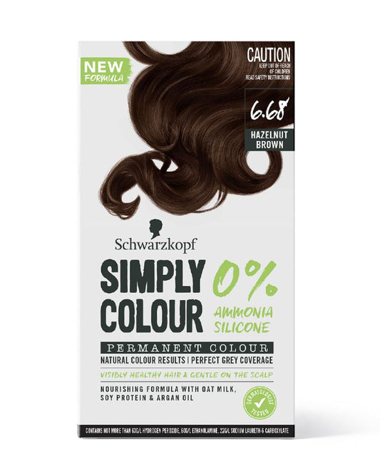 Schwarzkopf Simply Colour Permanent Hair Colour 142.5ml - Hazelnut Brown 6.68