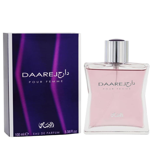 Daarej Pour Femme Eau de Parfum 100ml bottle and box, luxury women’s fragrance