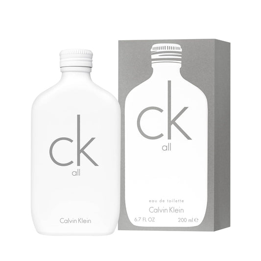 CK All Calvin Klein 200ml eau de toilette bottle with matching box, minimalist design, fragrance