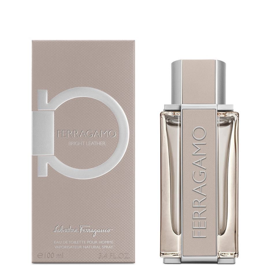 Salvatore Ferragamo Bright Leather Eau de Toilette for Men, 100ml luxury fragrance bottle and box