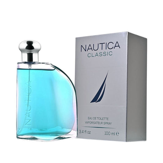 Nautica Classic Eau de Toilette 100ml bottle with silver box, blue fragrance for men