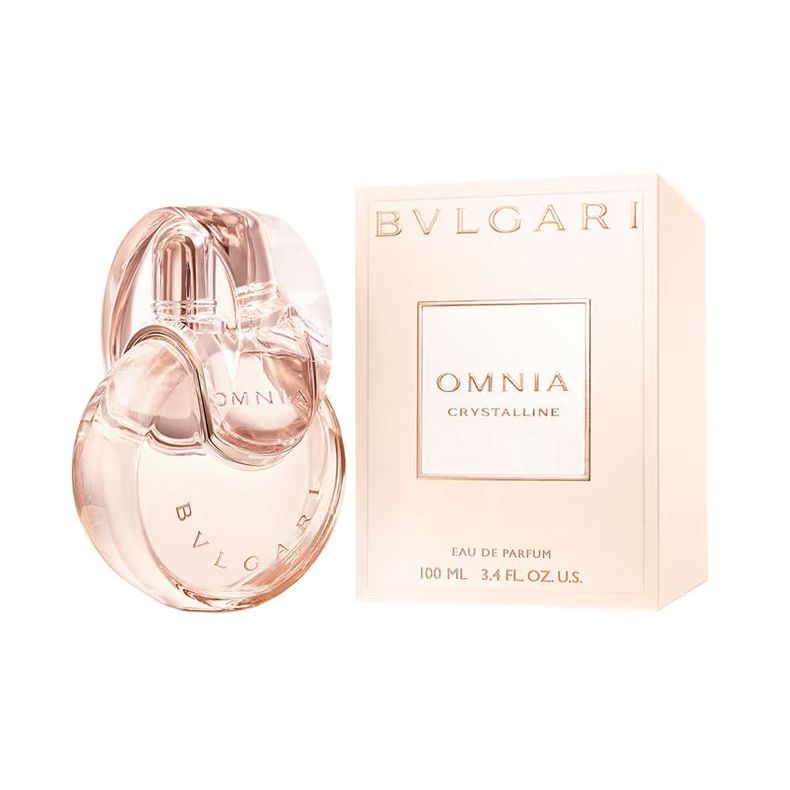 Bvlgari Omnia Crystalline Eau de Parfum 100ml bottle and box, luxury fragrance