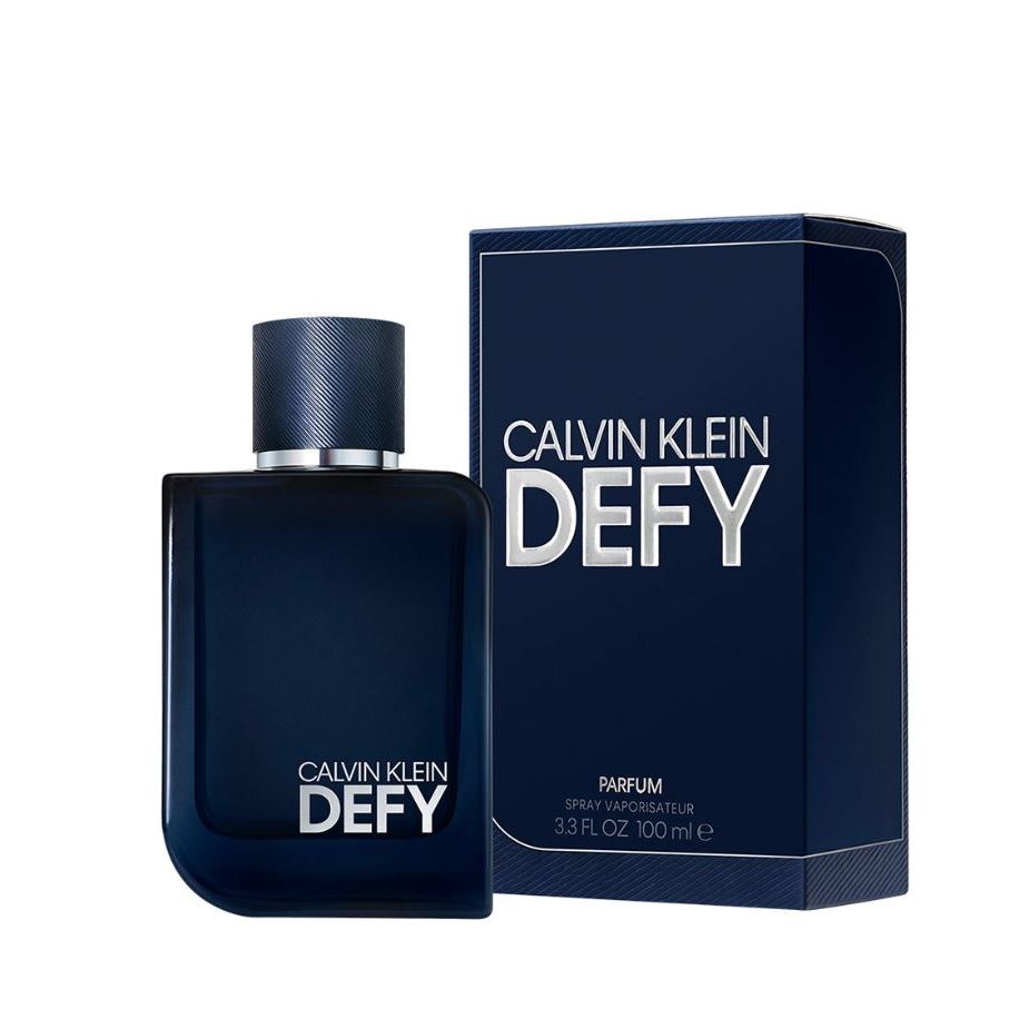 Calvin Klein Defy perfume 100ml, dark blue bottle and box, men's fragrance