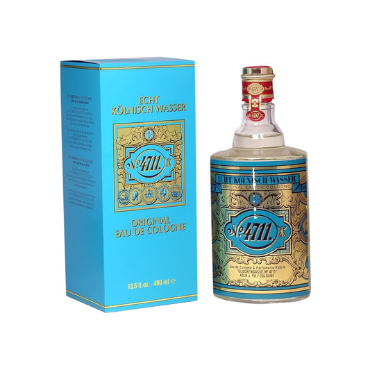 4711 Original Eau de Cologne bottle and box, luxury fragrance with blue and gold design