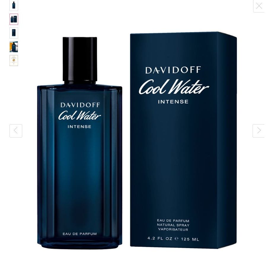 Davidoff Cool Water Intense Eau de Parfum blue bottle and box, 125ml, fragrance product
