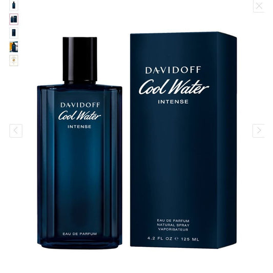 Davidoff Cool Water Intense Eau de Parfum blue bottle and box, 125ml, fragrance product