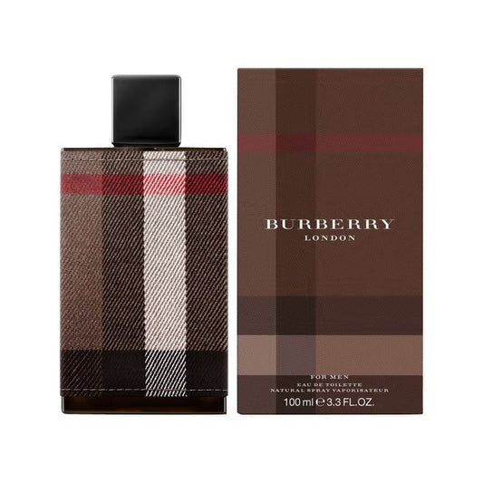 Burberry London for Men Eau de Toilette 100ml, luxury plaid perfume bottle with matching box