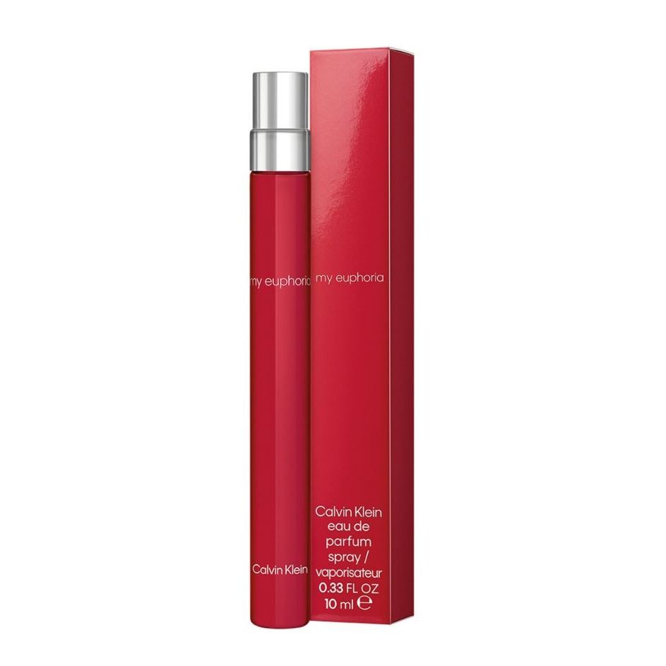 Red Calvin Klein My Euphoria eau de parfum 10ml spray bottle with matching box