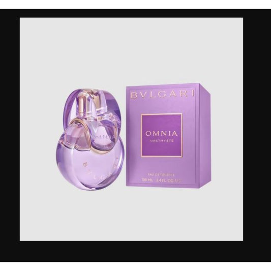 Bvlgari Omnia Amethyste Eau de Toilette 100ml, luxury purple perfume bottle with matching box, elegant fragrance for women