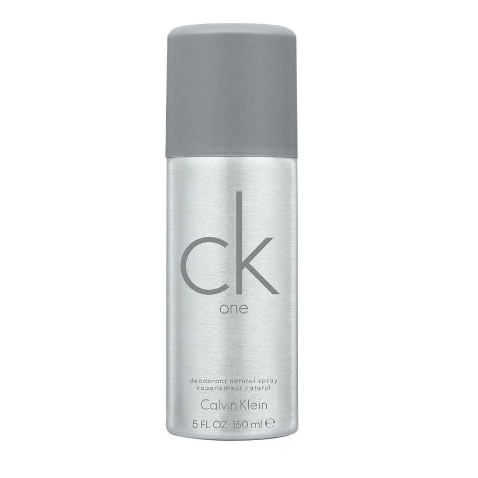 CK One deodorant spray 150ml with silver and grey packaging