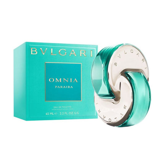 Bvlgari Omnia Paraiba Eau de Toilette 65ml, turquoise bottle and box, luxury designer perfume