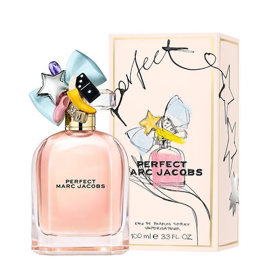 Perfect Marc Jacobs 100ml Eau de Parfum bottle with colorful cap and box