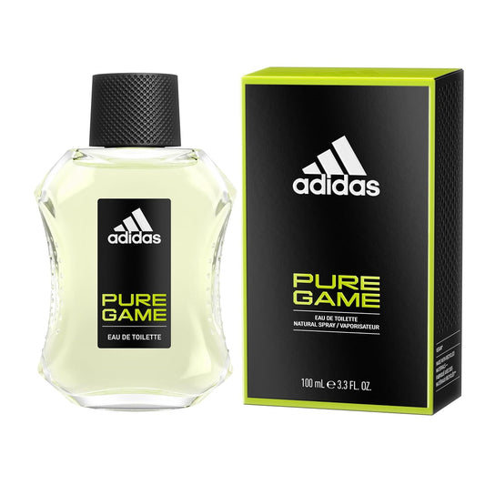Adidas Pure Game Eau de Toilette 100ml bottle and box, fresh green fragrance for men