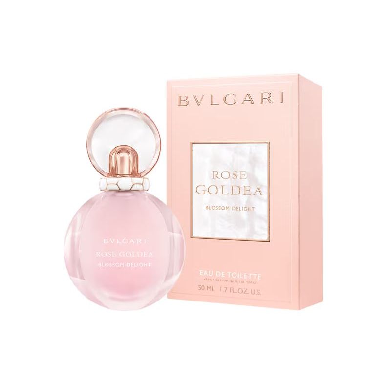 Pink BVLGARI Rose Goldea Blossom Delight perfume bottle with matching box, 50ml eau de toilette