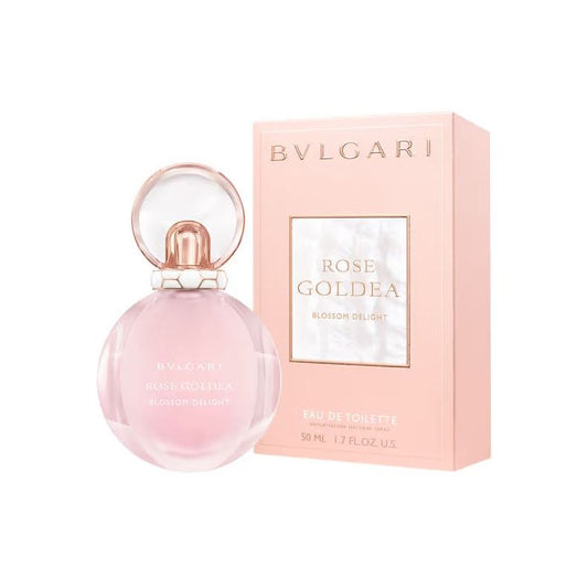 Bvlgari Rose Goldea Blossom Delight Eau de Toilette 50ml, luxury floral perfume in pink bottle and box
