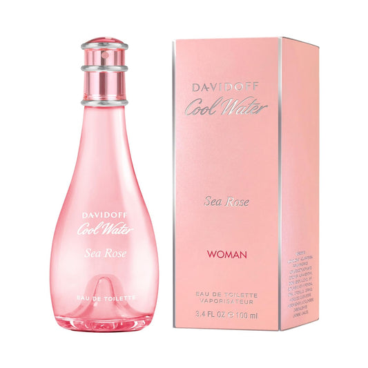 Pink Davidoff Cool Water Sea Rose Eau de Toilette perfume bottle and box, 100ml