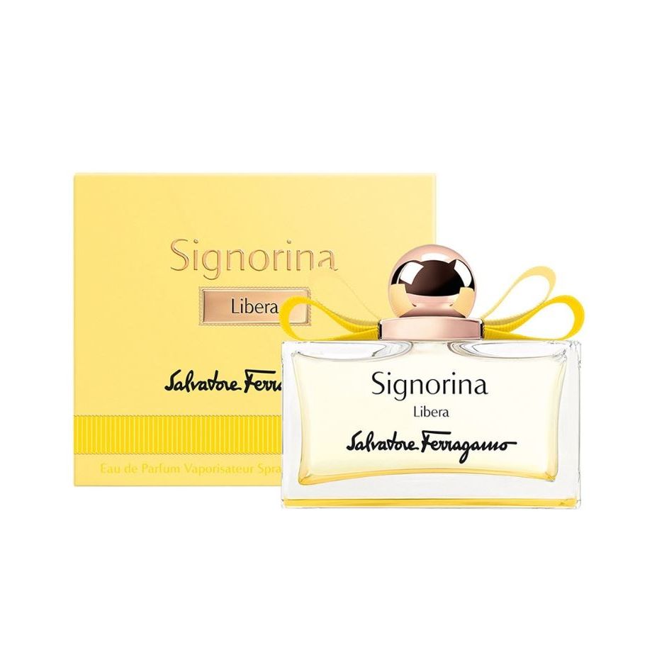 Signorina Libera Eau de Parfum 100ml perfume bottle with matching yellow box