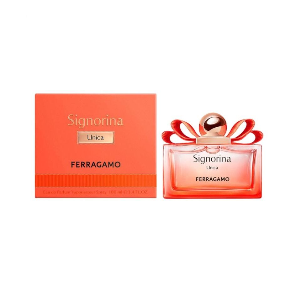 Signorina Unica Ferragamo perfume 100ml with orange box and elegant bottle
