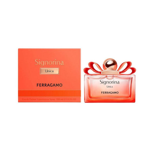 Signorina Unica Ferragamo perfume 100ml with orange box and elegant bottle