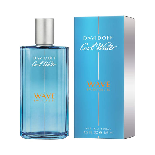 Davidoff Cool Water Wave Eau de Toilette bottle and box, 125ml natural spray