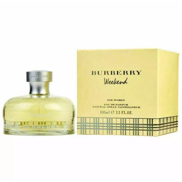 Burberry Weekend perfume for women 100ml bottle and box, yellow packaging