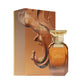 Afnan Delicious Bouquet perfume bottle and box with gold accents and brown swirl design.