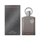 AFNAN Supremacy Not Only Intense Extrait de Parfum 150ml – luxury oud fragrance with elegant grey bottle and box