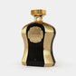 Luxury black and gold perfume bottle with 'Highness' label, elegant fragrance packaging