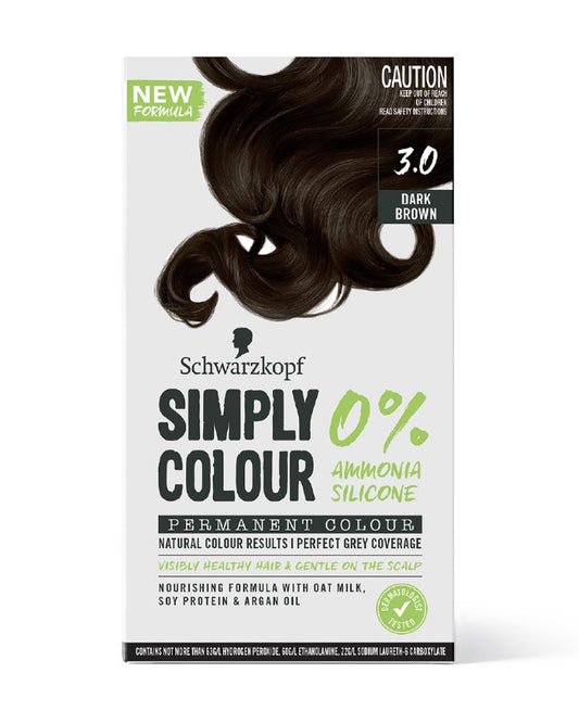 Schwarzkopf Simply Colour Permanent Hair Colour 142.5ml - Dark Brown 3.00