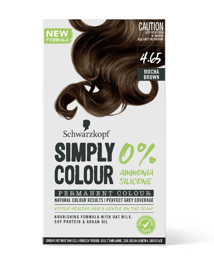 Schwarzkopf Simply Colour Permanent Hair Colour 142.5ml - Mocha Brown 4.65