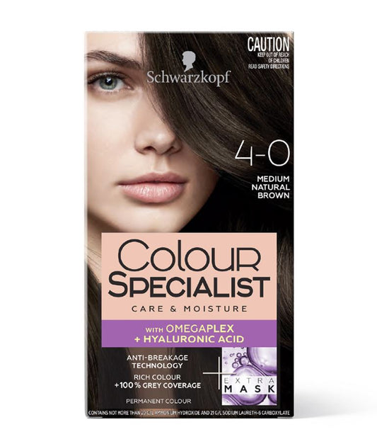 Schwarzkopf Colour Specialist Permanent Hair Colour 165ml - Medium Natural Brown 4.0