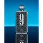 Afnan 9pm Night Out textured perfume bottle on blue gradient background.
