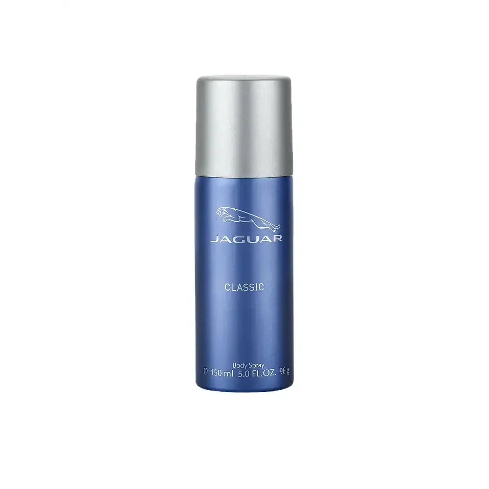 Jaguar Classic deodorant body spray for men, 150ml, blue can with silver cap
