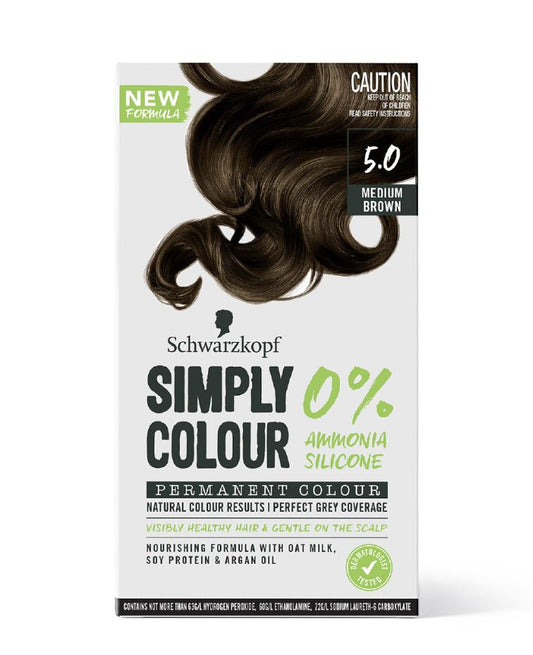 Schwarzkopf Simply Colour Permanent Hair Colour 142.5ml - Medium Brown 5.00