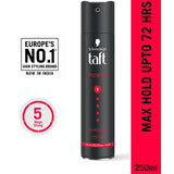 Schwarzkopf Taft Power 5 mega strong hairspray, 250ml, max hold up to 72 hours.
