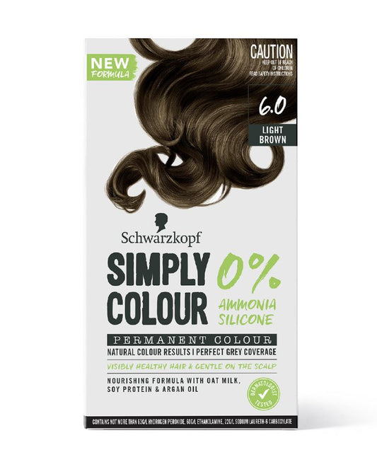 Schwarzkopf Simply Colour Permanent Hair Colour 142.5ml - Light Brown 6.00