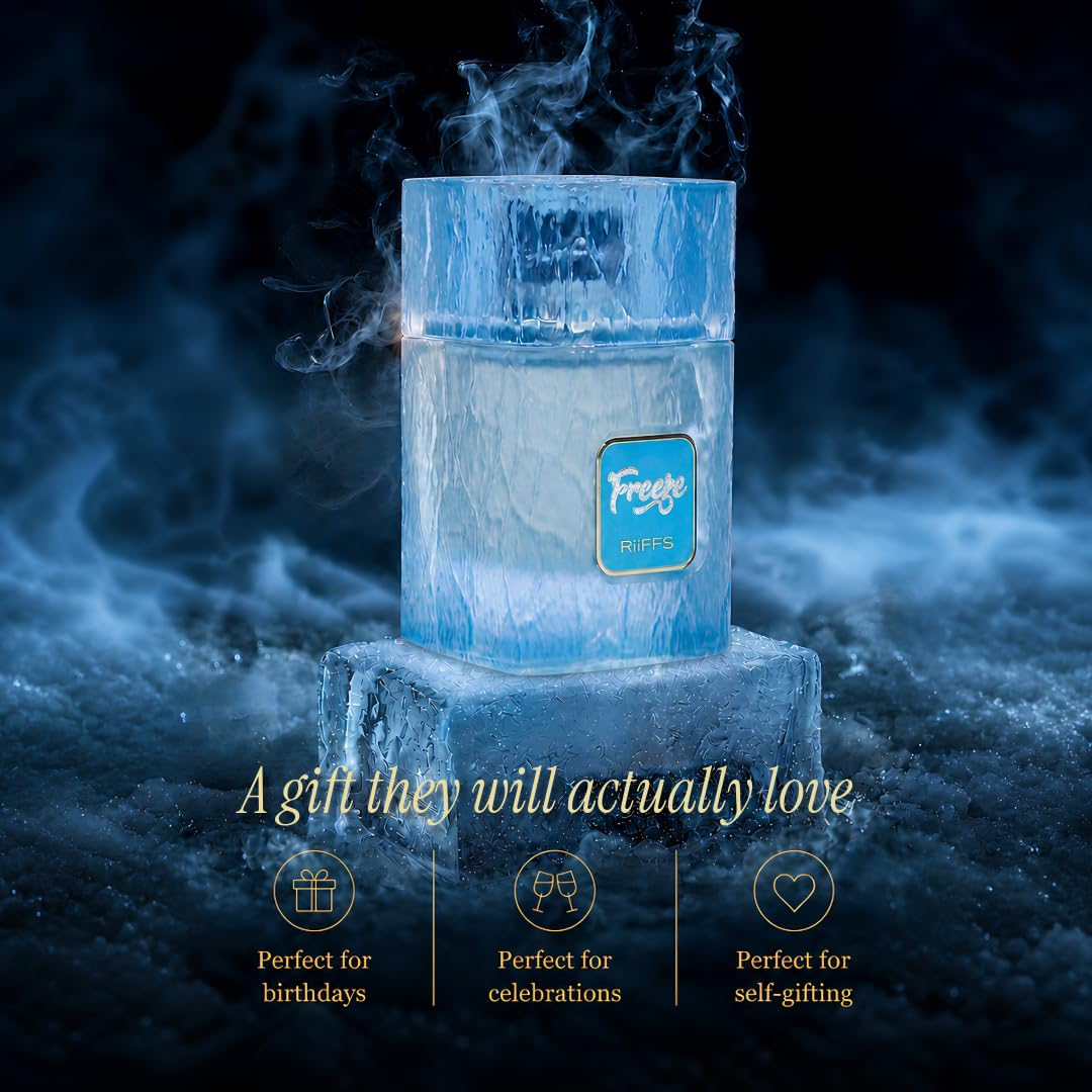 RiiFFS Freeze Extrait De Parfum 100ml | Unisex Long Lasting Perfume | Fresh Citrus, Mint & Amber Fragrance | Premium Day-to-Night Scent for Men & Women | Eau de Parfum Spray