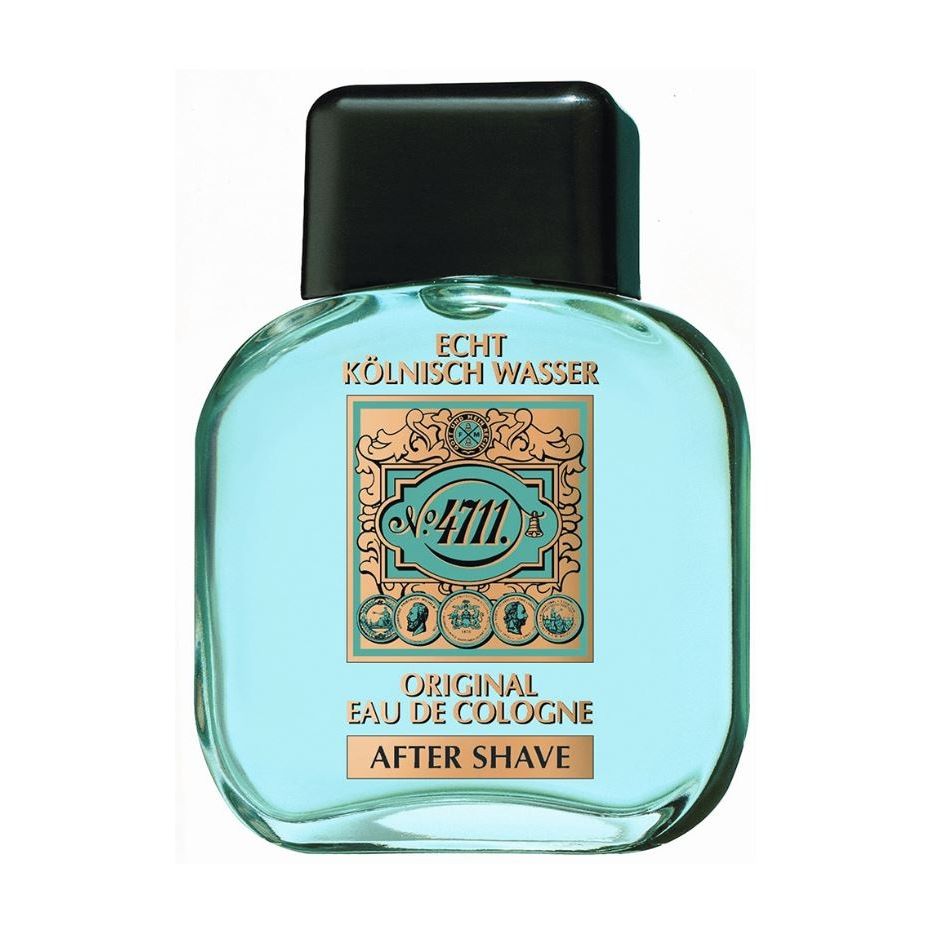 4711 Original Eau de Cologne after shave splash in clear blue glass bottle